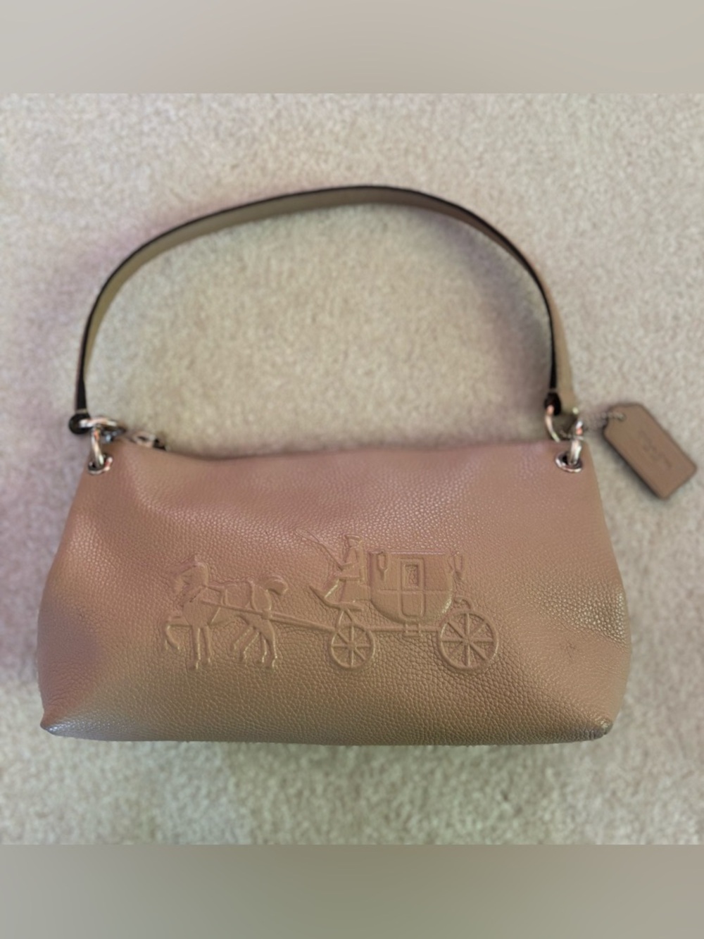 Coach Leather Charley Crossbody Bag with Embossed Horse and Carriage logo